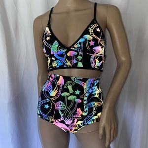 Rainbow Reflective mushroom hot pants